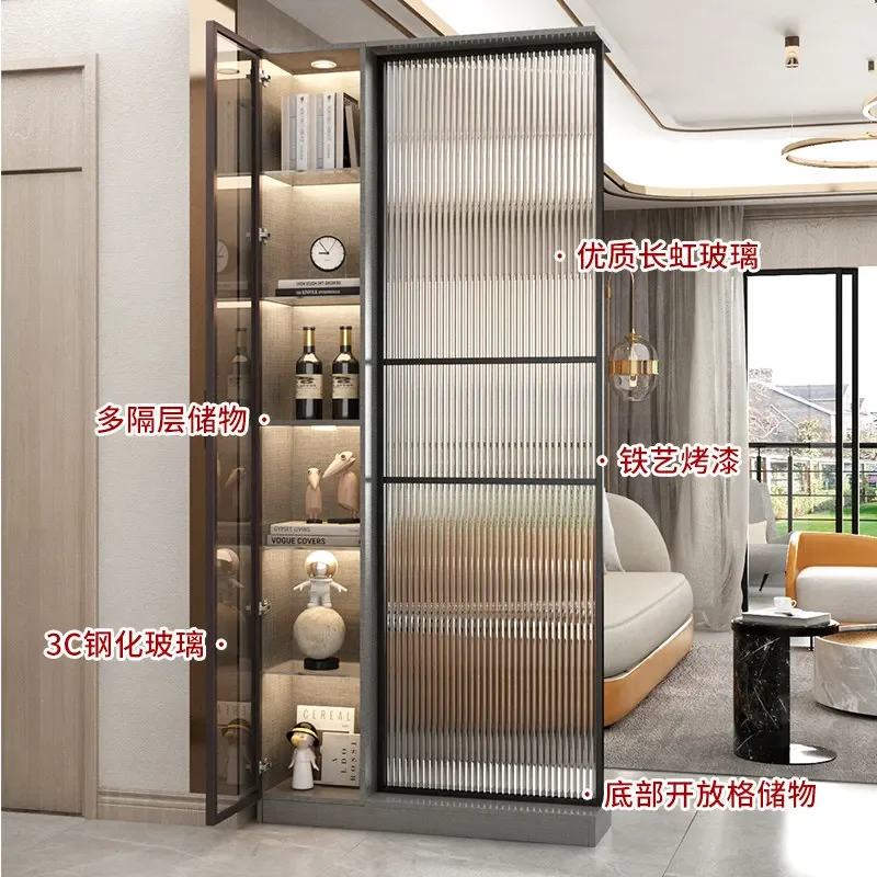Changhong glass screen partition living room modern simple light luxury high-end is facing the entrance door