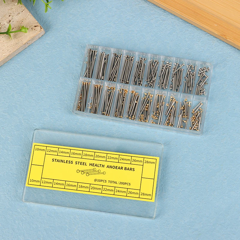 200Pcs/Box 10-28MM Watch Strap Screws Rod Watch Link Pins Clasp Bracelet Rivet End Screw Assortment Set Watch Repair Parts