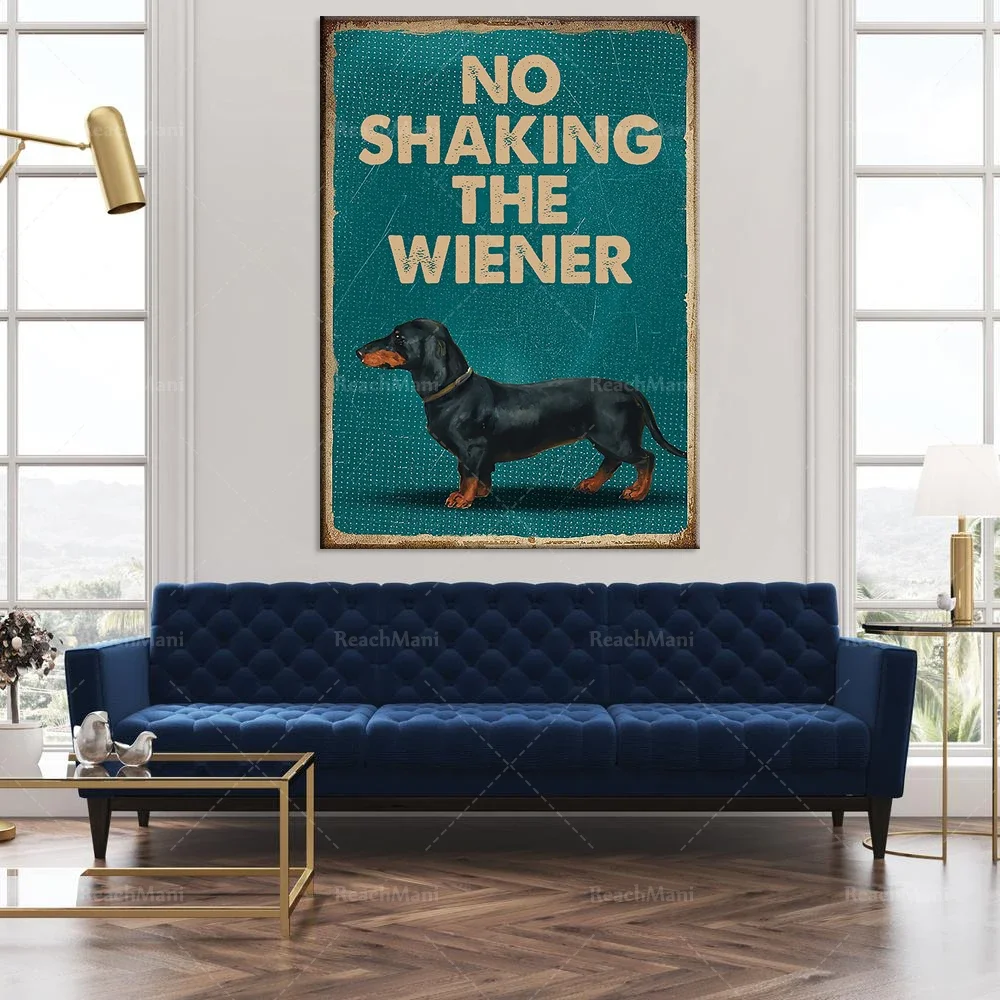 Dachshund prohibited shaking wiener dog poster dog lovers poster life home decoration poster