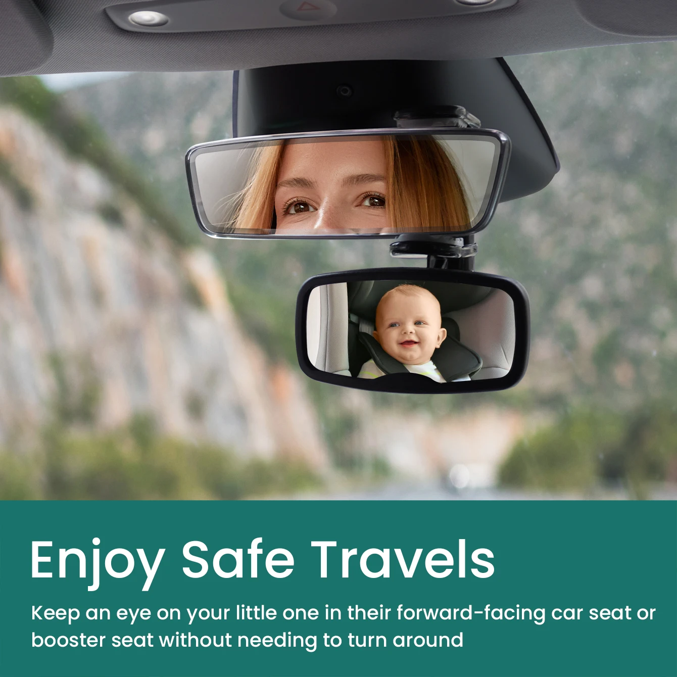 1PC Shatterproof & Shakeproof Forward Facing Baby Car Mirror - Clip On Car Mirror for Baby, Newborn Essentials