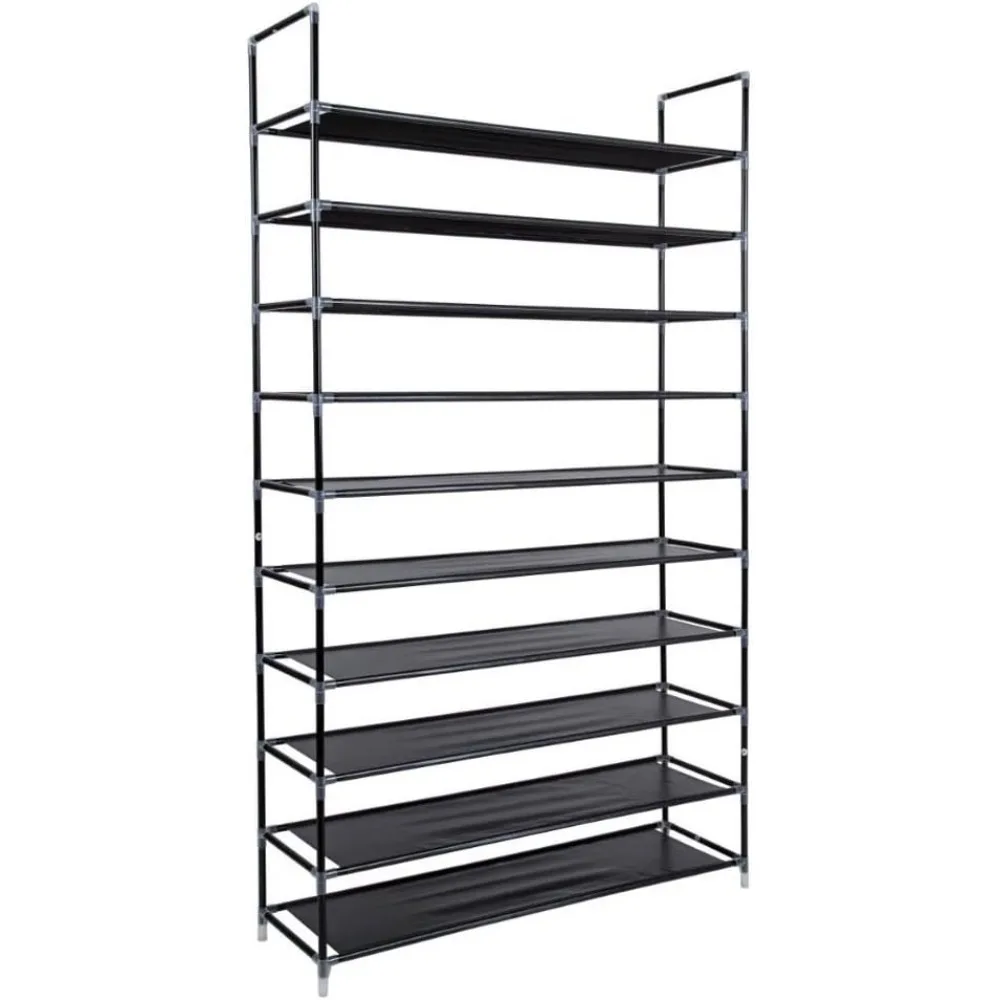 

10-уровневая полка для обуви, органайзер для хранения обуви из нетканого материала на 50 пар, шкаф-органайзер для обувной башни, компактный шкаф-полка (