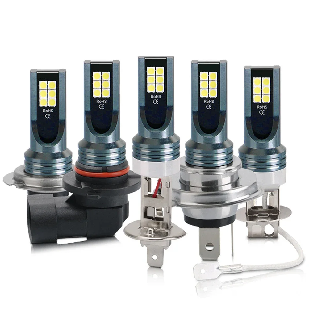 1/2X H4 H7 LED المصباح لمبة H11 H8 H9 H10 H1 H3 سيارة الضباب مصابيح كهربائية 9005 9006 السيارات القيادة تشغيل مصابيح 12000LM 80 واط 12 فولت
