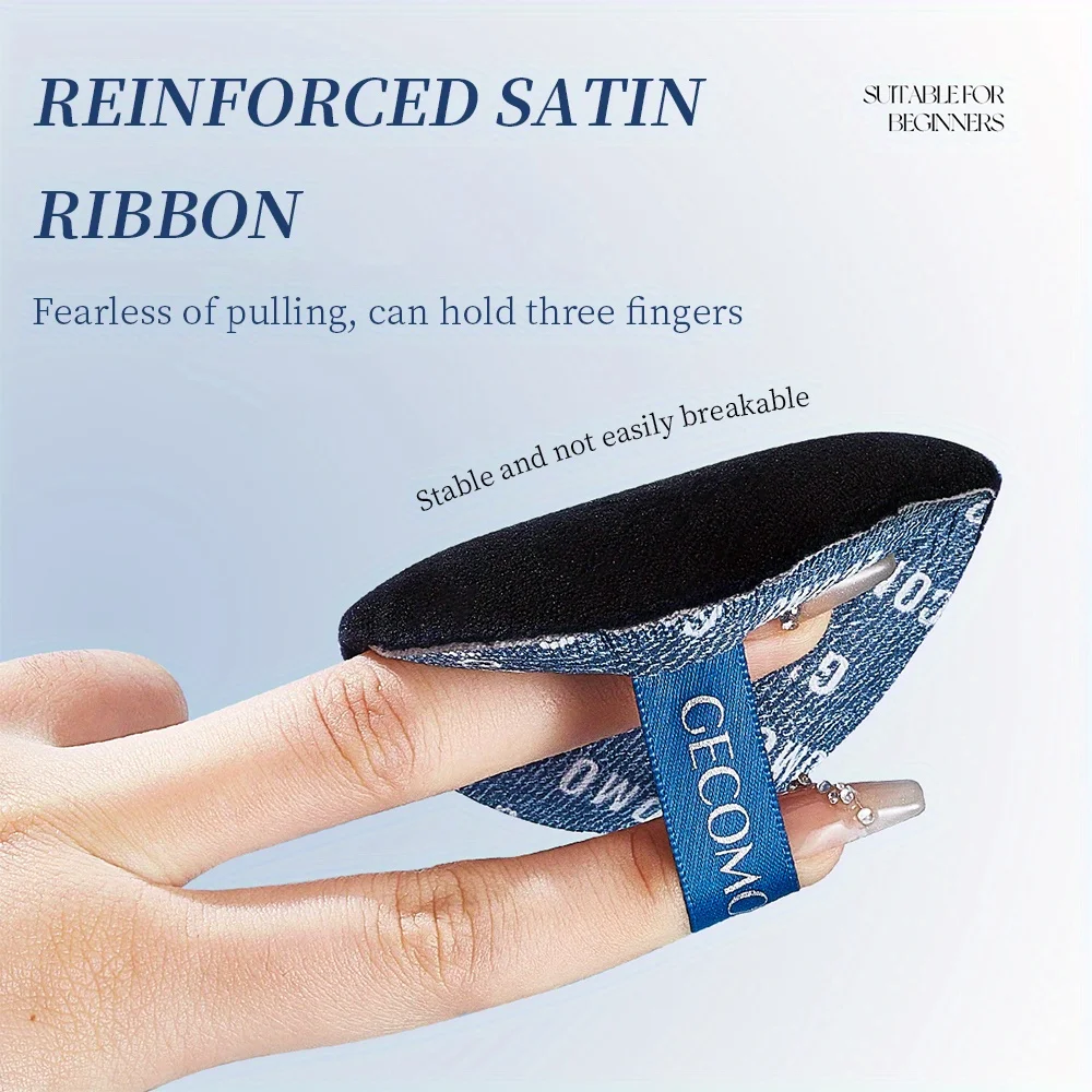 GECOMO Two-piece Denim Blue Powder Puff Set, Wet And Dry Dual Use, Soft And Powder-free, Long-lasting Makeup Sponge