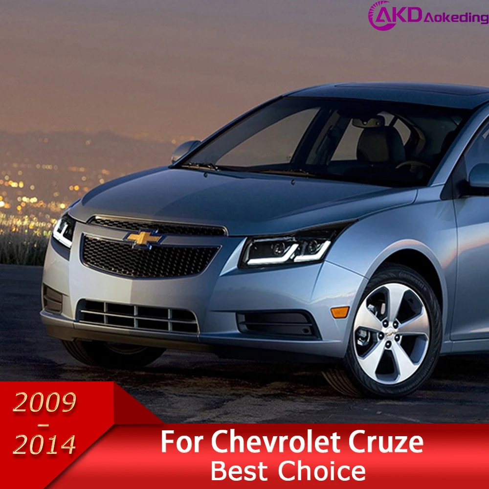 

Автомобильные фары для Chevrolet Cruze, светодиодные фары 2009-2014, фары Cruze DRL, указатель поворота, дальний свет, линза проектора в стиле BMW