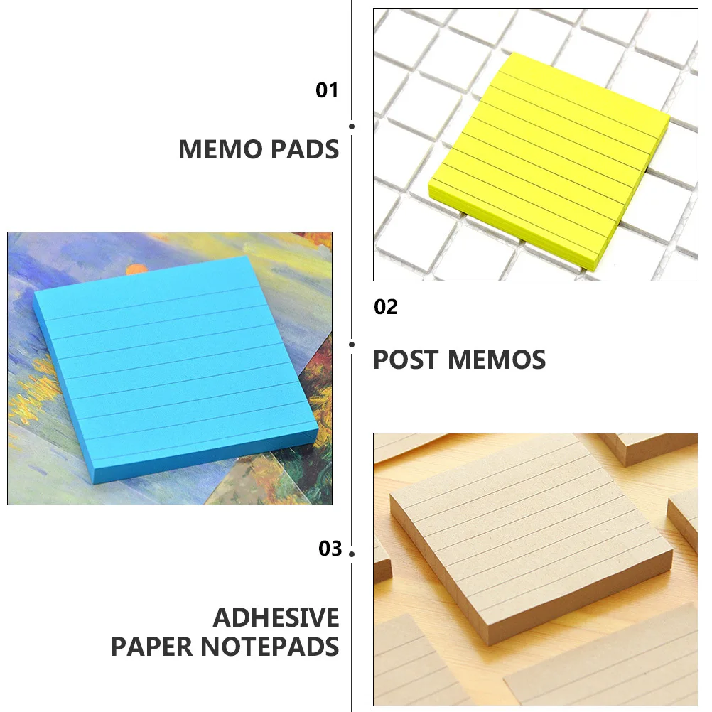 1Set selbstklebende Papier-Post-Memos, verschiedene Farben, Notizblöcke für Büro, Schule, Zuhause, Studium, Erinnerung, Aufkleber, Notizblöcke