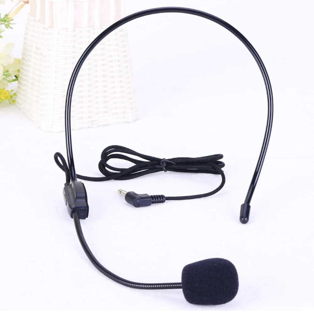 3.5mm Head-mounted Suspension Wired Microphone For Teacher Teaching Guide Loudspeaker Small Mini Mic Ear Hook Megaphone Headset