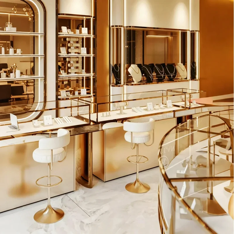 custom.Turnkey Jewelry Boutique Setup | Custom Circular Experience Counter Layout | All-In-One Recyclable Fixture
