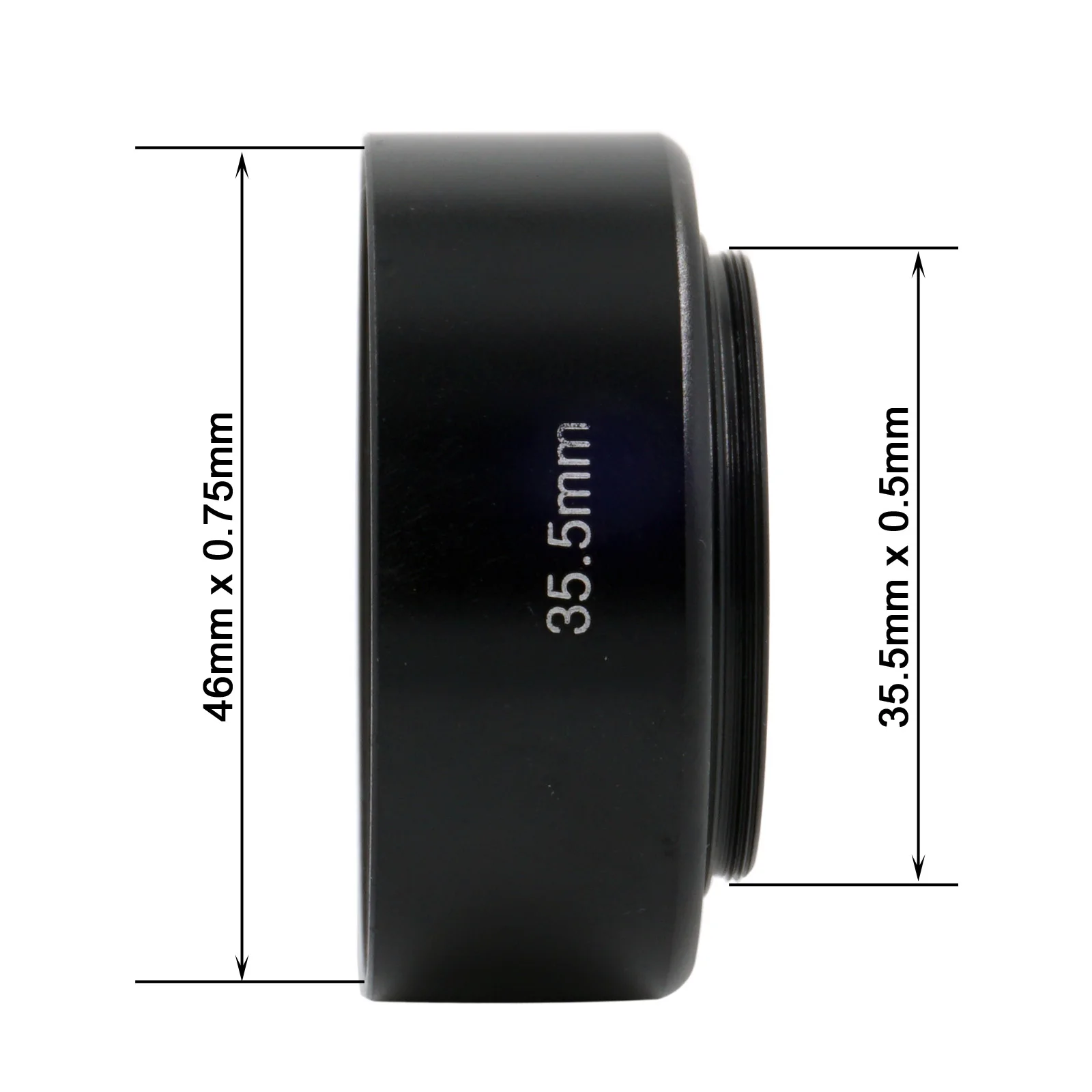나사 금속 카메라 렌즈 후드, 35.5mm x 0.5mm