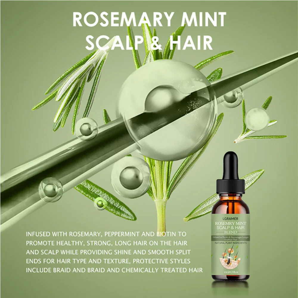 Hair Care Essential Oil Rosemary Peppermint Hair Care Oil Nourishing Forked Dry Organic Hair Care Oil