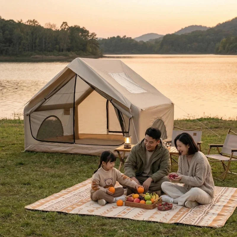 TechHPInflatable Outdoor Camping Tent Fully Automatic Waterproof Tents Oxford Cloth Large Space Campout Picnic Windproof Shelter