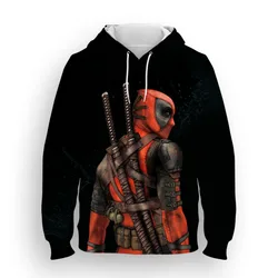 Homens e mulheres Miniso Hoodies, Deadpool Movie 3D Print Streetwear, moletons extragrandes, pulôver infantil, moda