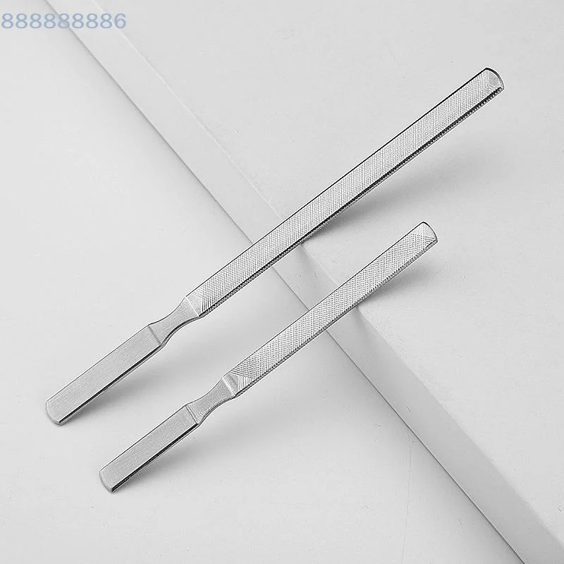 [B]Four-Sided Stainless Steel Nail File Heavy Duty Rustproof Nail Tool for Acrylic Natural Nails Shaping Polishing Salon Use
