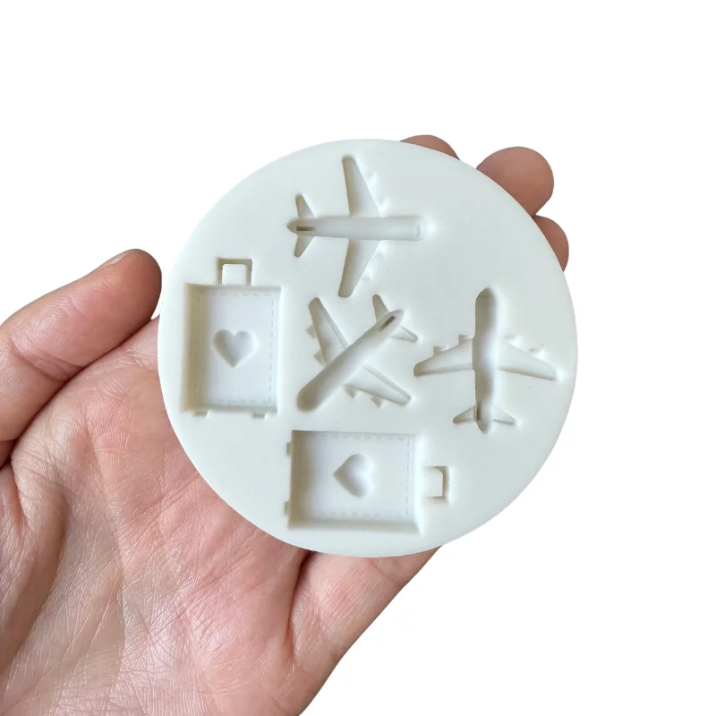 Cake Tool Plane Aircraft Suitcase Silicone Mold Airplane Cake Decoration Sugar Mould Cookie Baking Sugarcraft Mold DIY