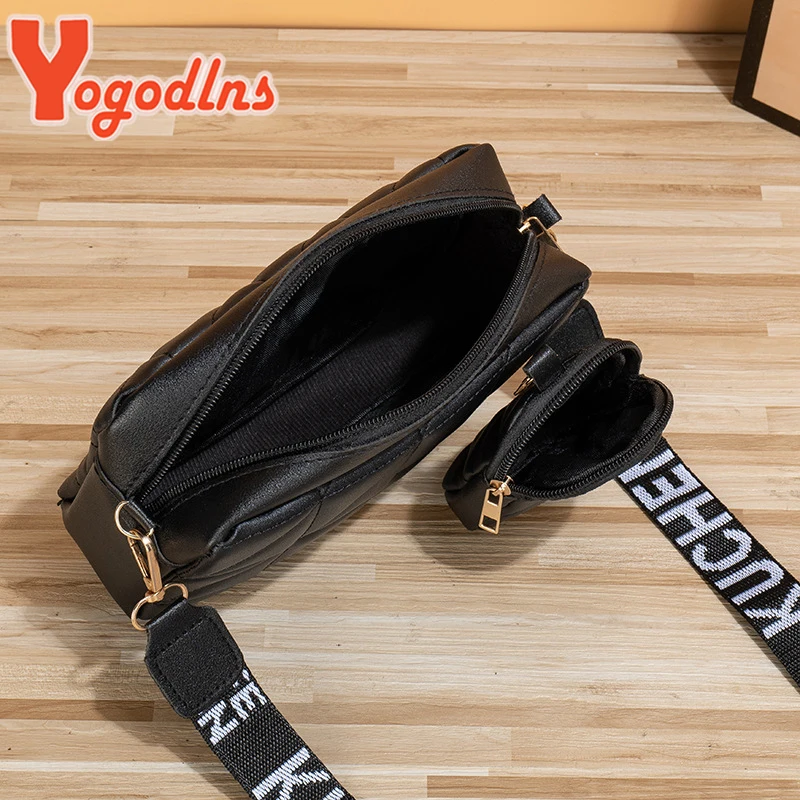 Yogodlns Brand Crossbody Bags Luxury Handbag For Women 2 Pc/Set PU Leather Plaid Quilted Shoulder Messenger Bag Bolso Mujer