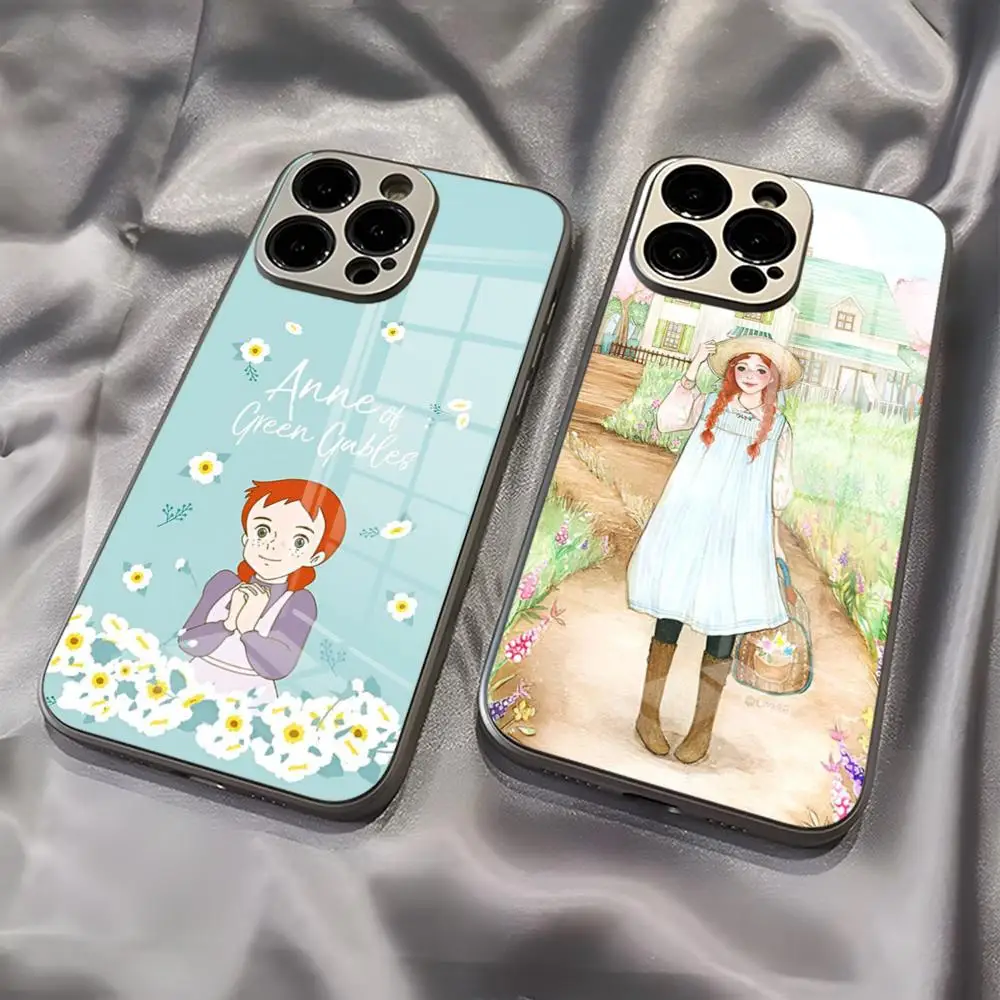 Чехол для телефона с рисунком Anne Of Green Gables, новый крутой гальванический стеклянный уникальный модный чехол для iPhone 16, 15, 14, 13, 12, 11 X Vivo Oppo