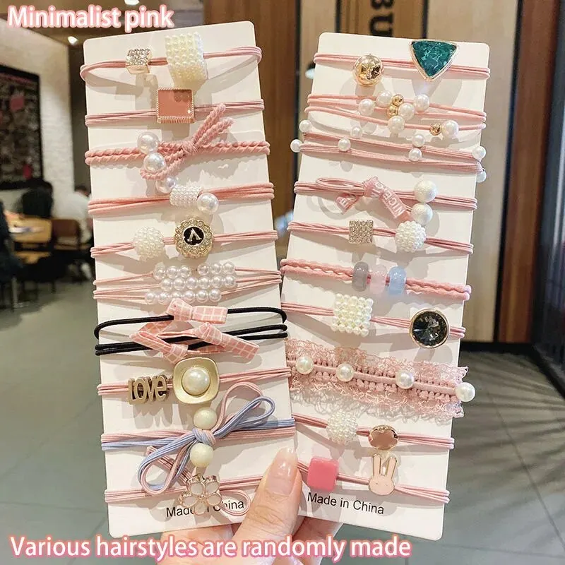 

Милая простая веревка для волос, высокоэластичная резинка для волос, модные простые кольца для волос, сетчатые красные корейские повязки на голову с продвинутым ощущением