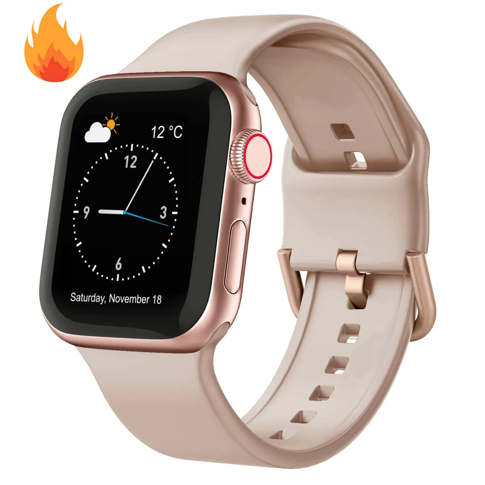 Sport strap For Apple Watch Ultra 3-2-1 49mm 44mm 45mm 40mm 41mm 42-46mm Classic bands Silicone iwatch series 11 10 9 8 7 6 5 SE image 2