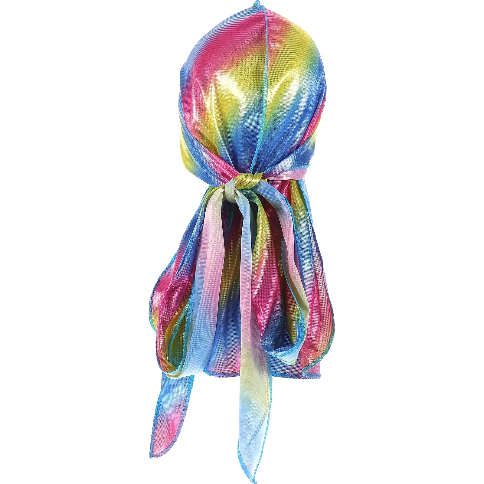 

1pc Long Tail Pirate Hat Colorful Satin Bonnet Elastic Neck Cover For Hair Protection Costume Party Supplies Turban Headwear