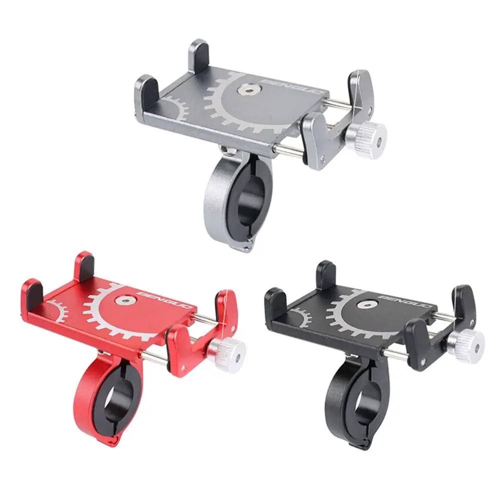 Bicycle Cycling Aluminum Alloy Phone Holder Metal Stable Phone Bracket Adjustable 55-100mm 360 Degrees Rotation Holder