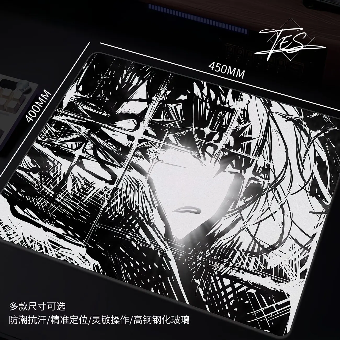 Cold Hearted Boy Tempered Glass Mouse Pad Hard Mouse Mat Waterproof Anti Slip Mousepad Laptop Game Desk Home Keyboard Pad