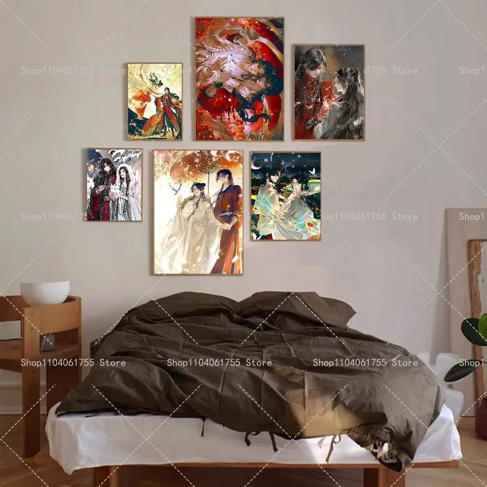 Anime Heaven Officials Blessing Poster Self-adhesive Art Waterproof Paper Sticker Coffee House Bar Room Wall Decor