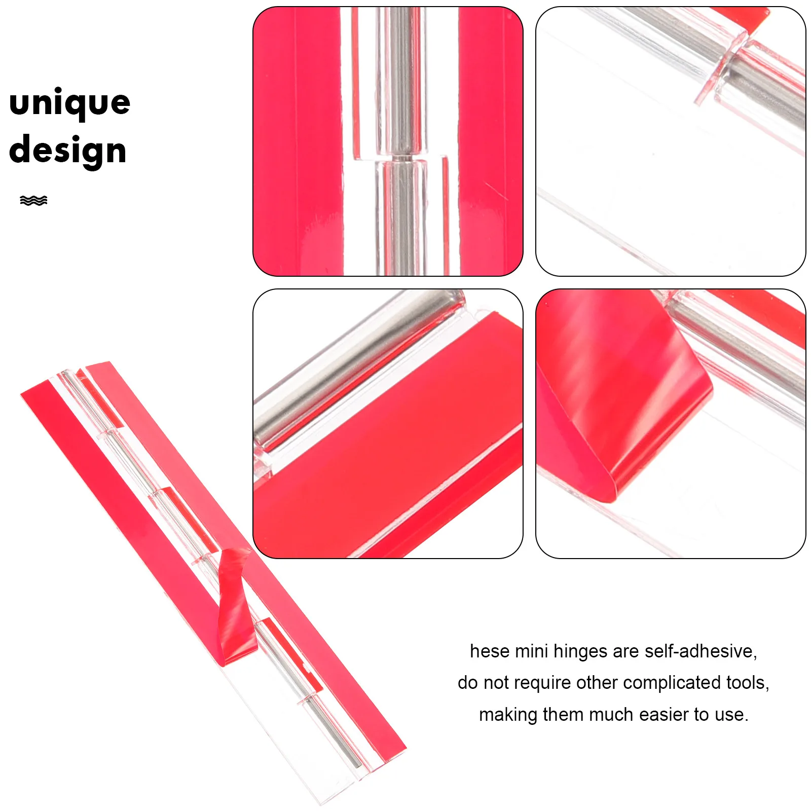 

Self Adhesive s 200x45mm Acrylic Folding Piano Hinges Clear Decorative Hinges Mini Wooden Case Craft Box Hardware