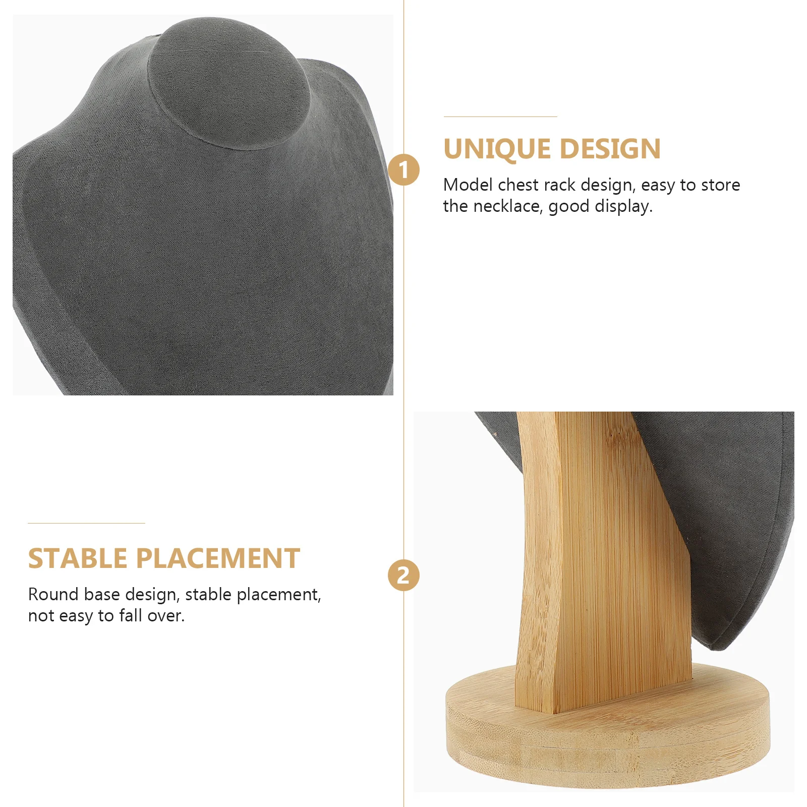 

Elegant Necklace Bust Stand Jewelry Display Holder Rack for Pendants Organizing Stable Wide Base Ideal for Home Office Boutique