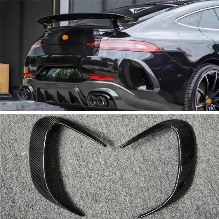 For Benz AMG GT50 GT53 GT63 GT63S 2019-2023 Carbon Fiber Car Rear Trunk Bumper Lip Splitters Aprons Wind Knife Cover Body Kit