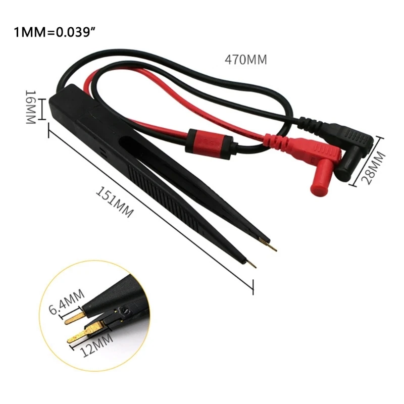 Klip Tes Chip Meter Klip Tes Chip SMT Portabel untuk Meteran Cocok untuk Dropship Resistor Multimeter