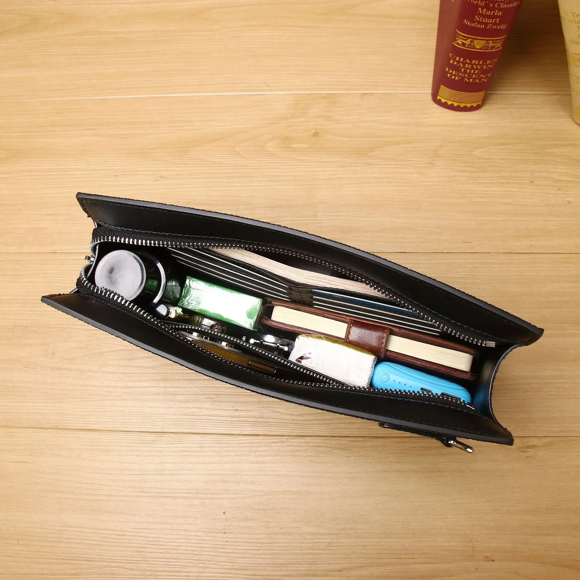 New Smooth Pearl Fish Pattern Men's High Classic Wash Big Handbag True Leather Wallet Bag Trendy Women Womens Wallets And Purses