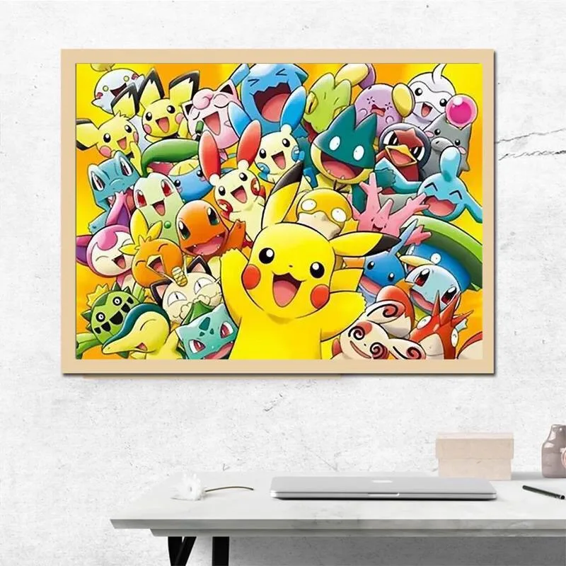 

Diamond Painting Cartoon Pikachu Multi-size 5D Full Drill Sticking Drill Embroider Room Decoration Draw Handiwork Material Pack