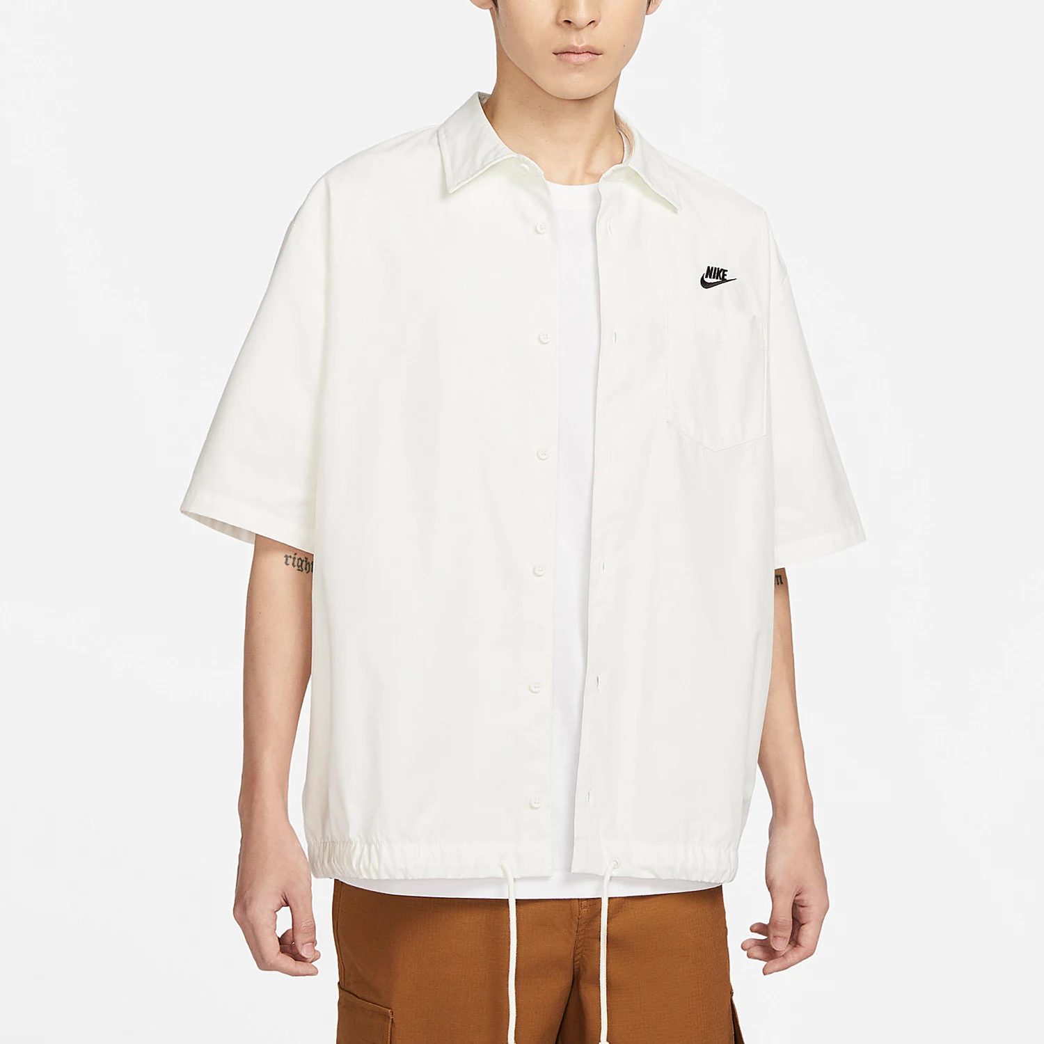 

Nike Official CLUB Мужская свободная повседневная рубашка с короткими рукавами и пуговицами FN3903-133