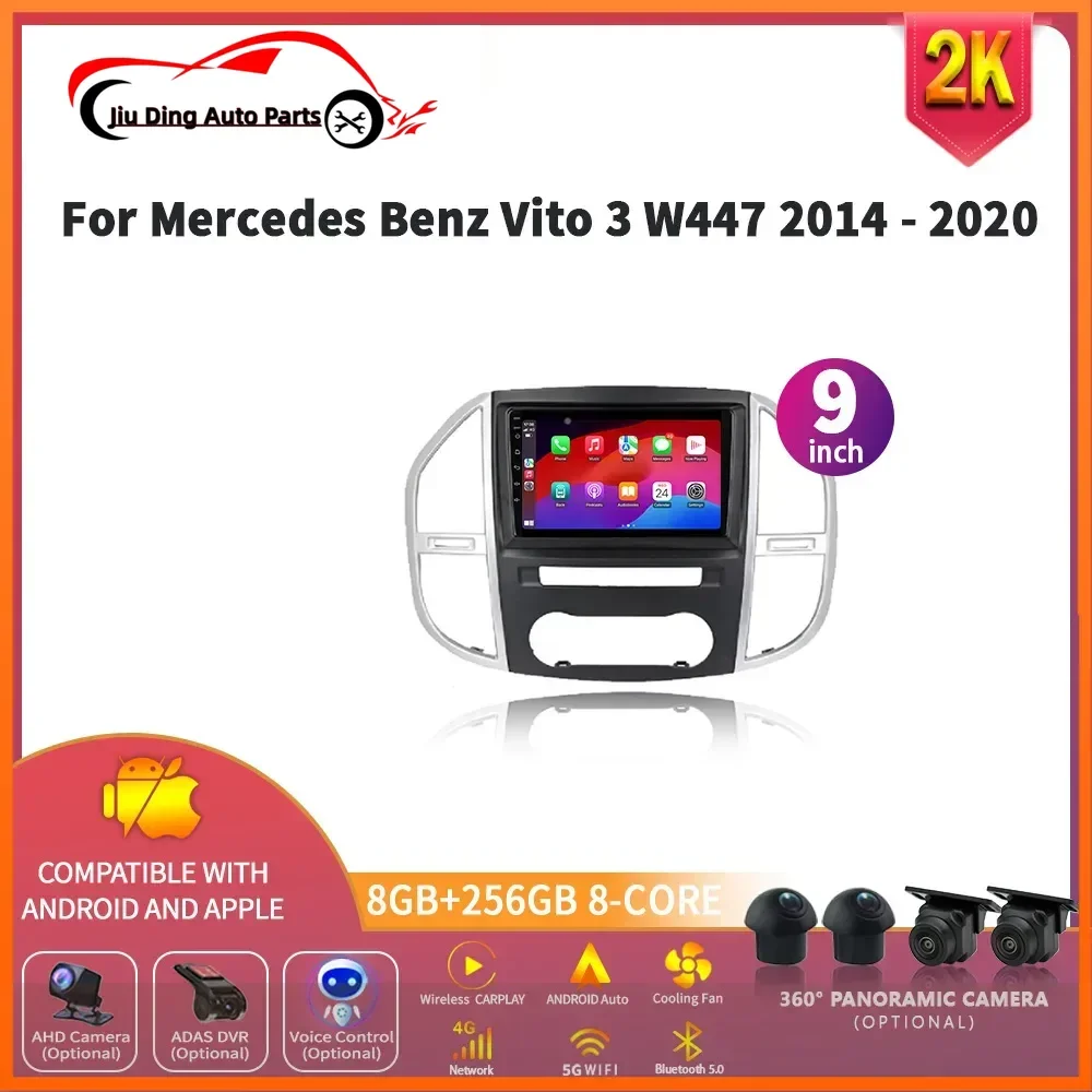 

For Mercedes Benz Vito 3 W447 2014-2020 Android 14 Car Radio Multimedia Navigation Auto Wireless Carplay Stereo 2Din Screen