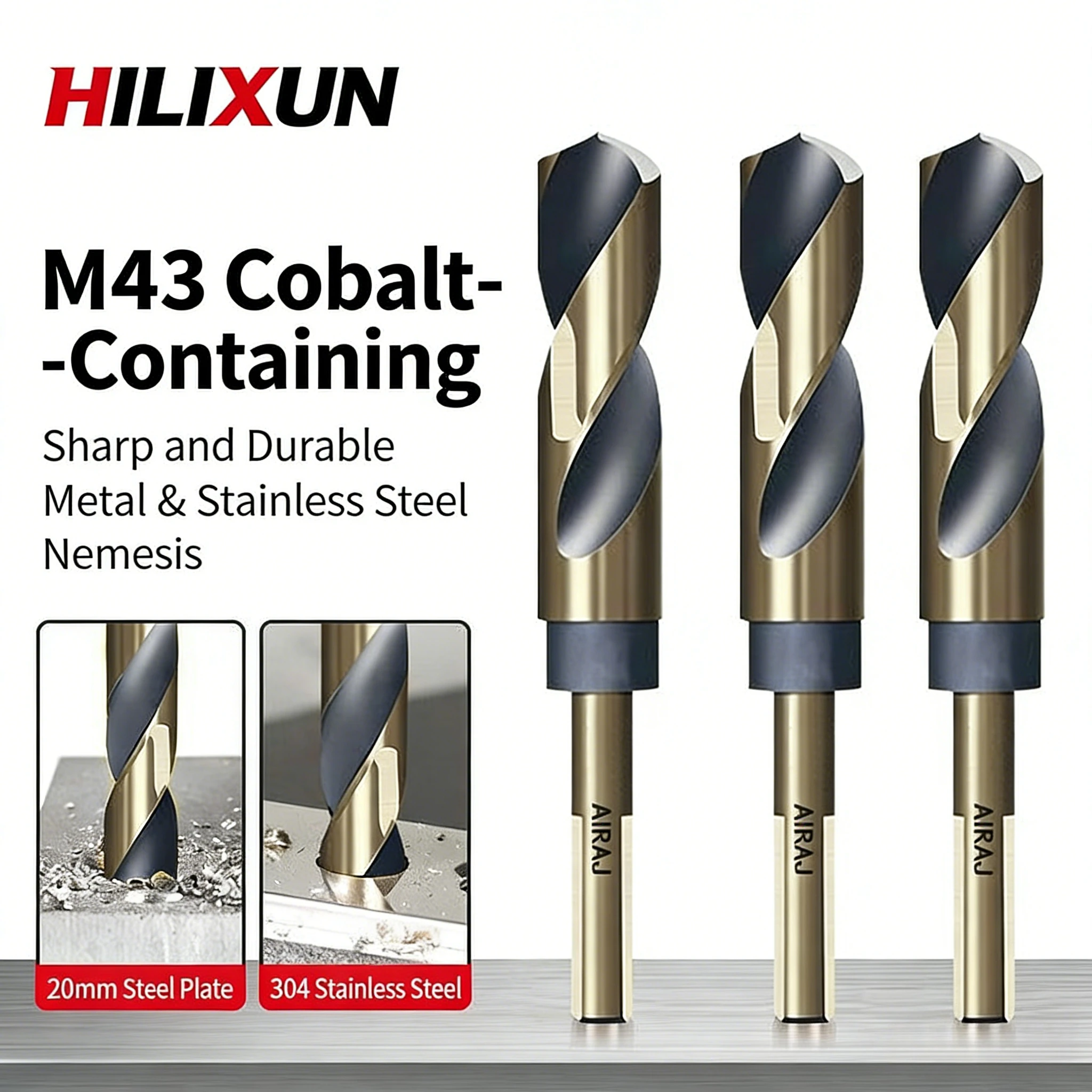 13-25mm Round Shank Reduced T-wist Drill Bits Cobalt HSS Hole Cutter Drilling Tool For Wood Iron Stainless Steel Aluminum Metal