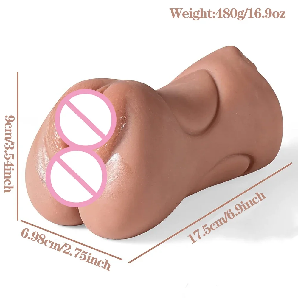 3 In 1 Pocket Pussy Male Masturbators with Real Texture Oral Vaginal Anal Artificial Sex Toys for Adults Men Blowjob Penetration view 3
