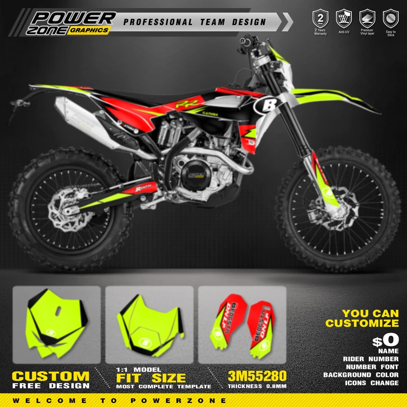 PowerZone Custom Team Graphic Decal & Sticker Kit For BETA 2020 2021 2022 RR RR-S 125 200 250 300RR 350 390 430 480 RR-S RX 23