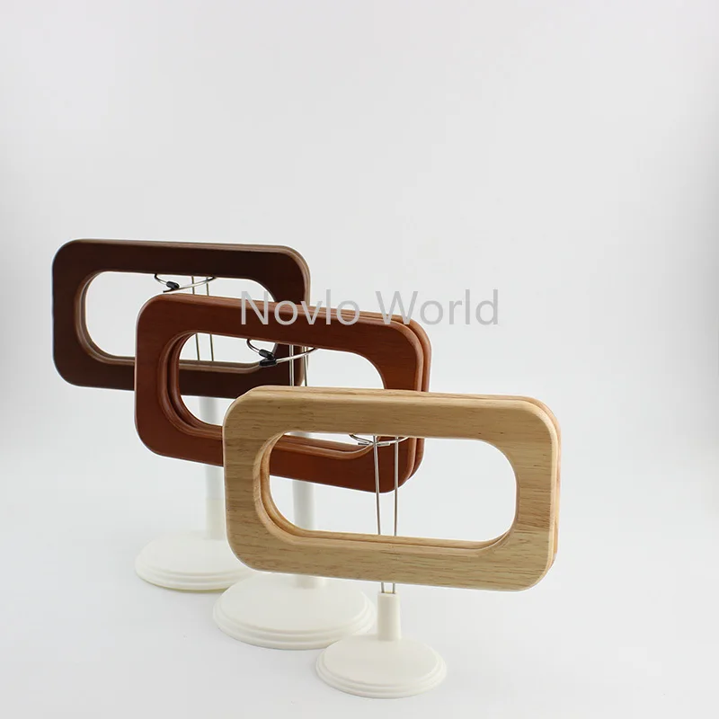 2-10-20 PCS16.5X9.5cm Square Wooden Handles for Bags Handbag Tote Handles Woman Purse Bag Straps Luggag Handle DIY Accessories