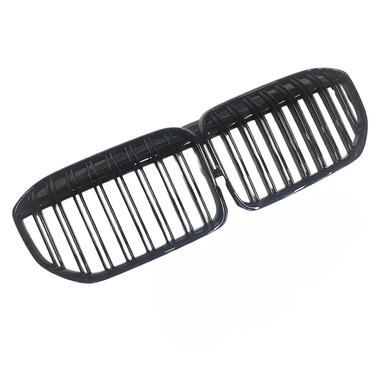 Car Front Bumper Grille For Bmw 7 Series G11 2021 2022 2023 Double Slat Gloss Black Abs Car Grills