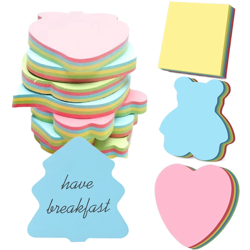 100 ورقة/مجموعة ملاحظات لاصقة للطلاب ملاحظات لاصقة مكتب ودراسة ملاحظات ملونة رسالة قابلة للتمزيق ودفتر ملاحظات TMZ