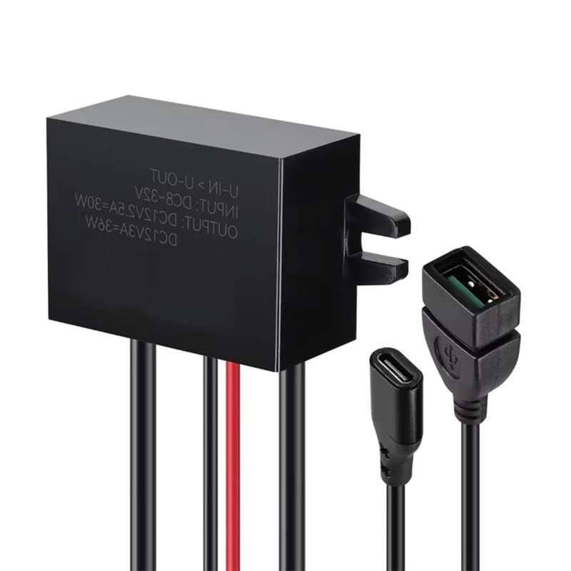 USB And Type-C Power Supply Module 30W 36W PD For Car Power Converter 8V-32V To 12V For Automobiles