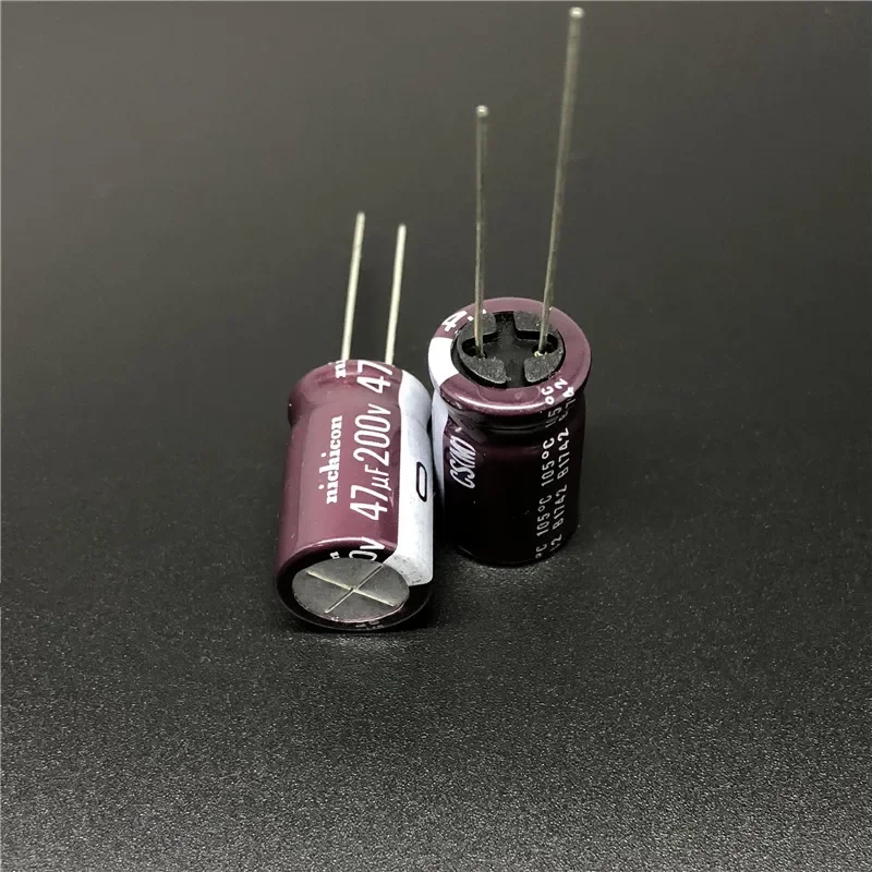 5pcs/50pcs 47uF 200V NICHICON CS Series 12.5x20mm High Ripple Current High Reliability 200V47uF Aluminum Electrolytic capacitor