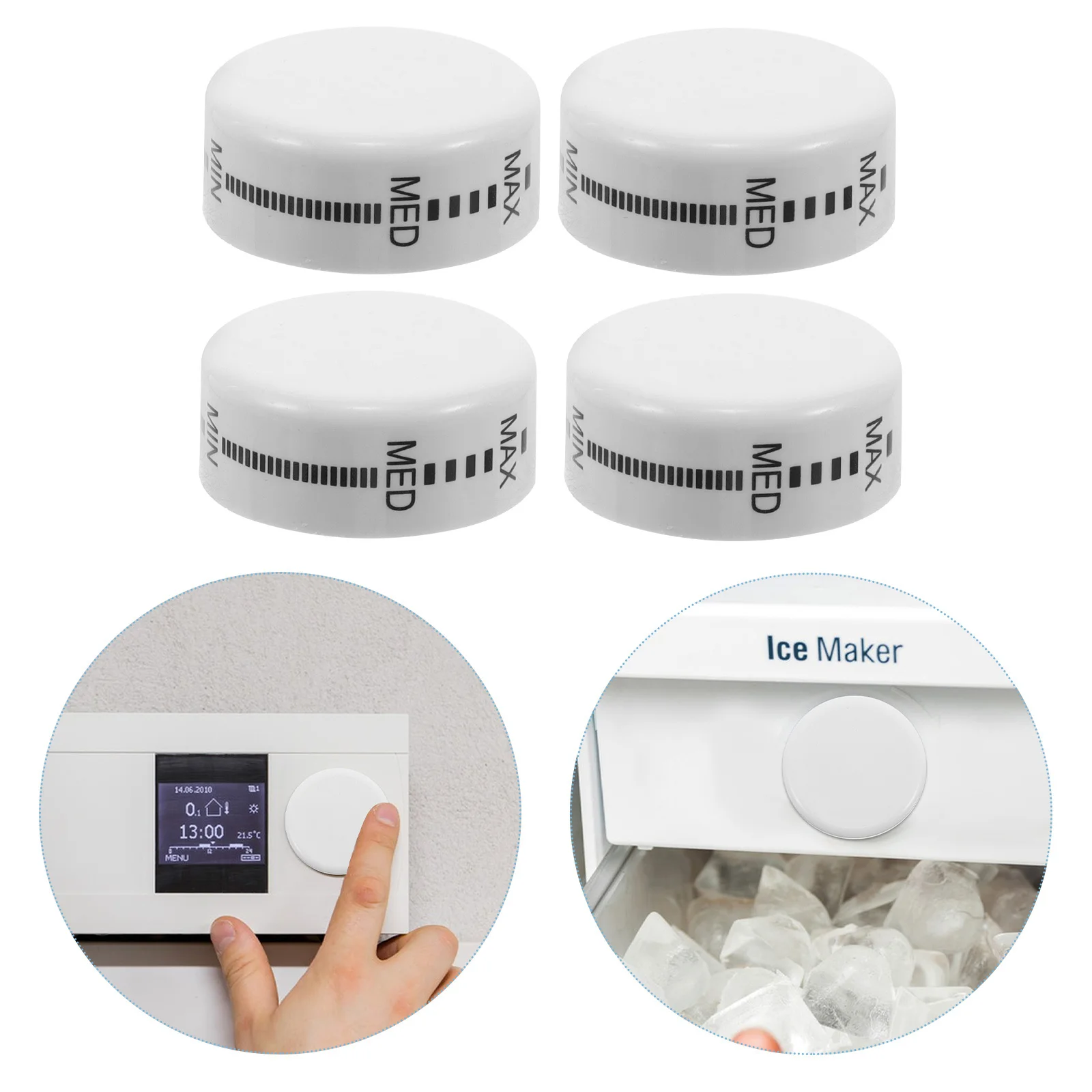 

4Pcs Refrigerator Temperature Control Knob Cap White Mini Fridge Thermostat Replacement Freezer Temperature Controller Grip Cap