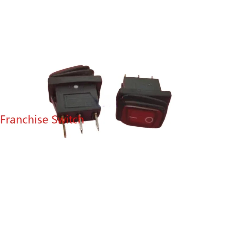 

10PCS KCD1 oil-proof, dustproof and waterproof boat switch 3 feet 2 gears red with light small square button rocker power