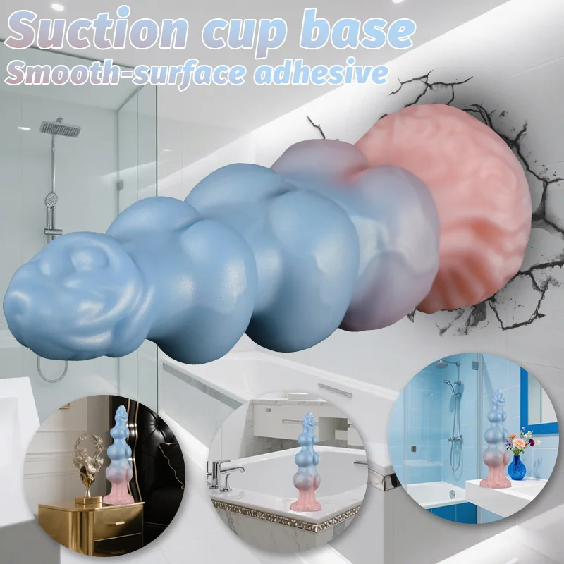 Monster Gourd Egg Dildo Fantasy 3 Knot Dildo Soft Silicone Hands-free Dildo Big Suction Cup G-spot Penetration Anal Sex Toys 18+ - Image 4