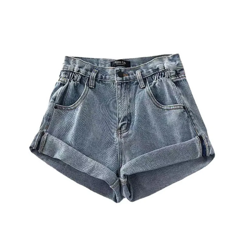 

High Waist Curly Edge Denim Shorts Women Plus Size Slimming Everything Wide Leg Short Shorts Girl Woman Comfortable Casual Loose