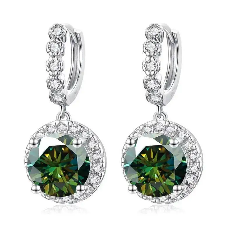 JoiasHome Super funkelnde mehrfarbige Moissanit-Tropfen-Creolen aus S925-Silber für Damen, edler Schmuck, Geschenk für Dating-Partys – Detail 6