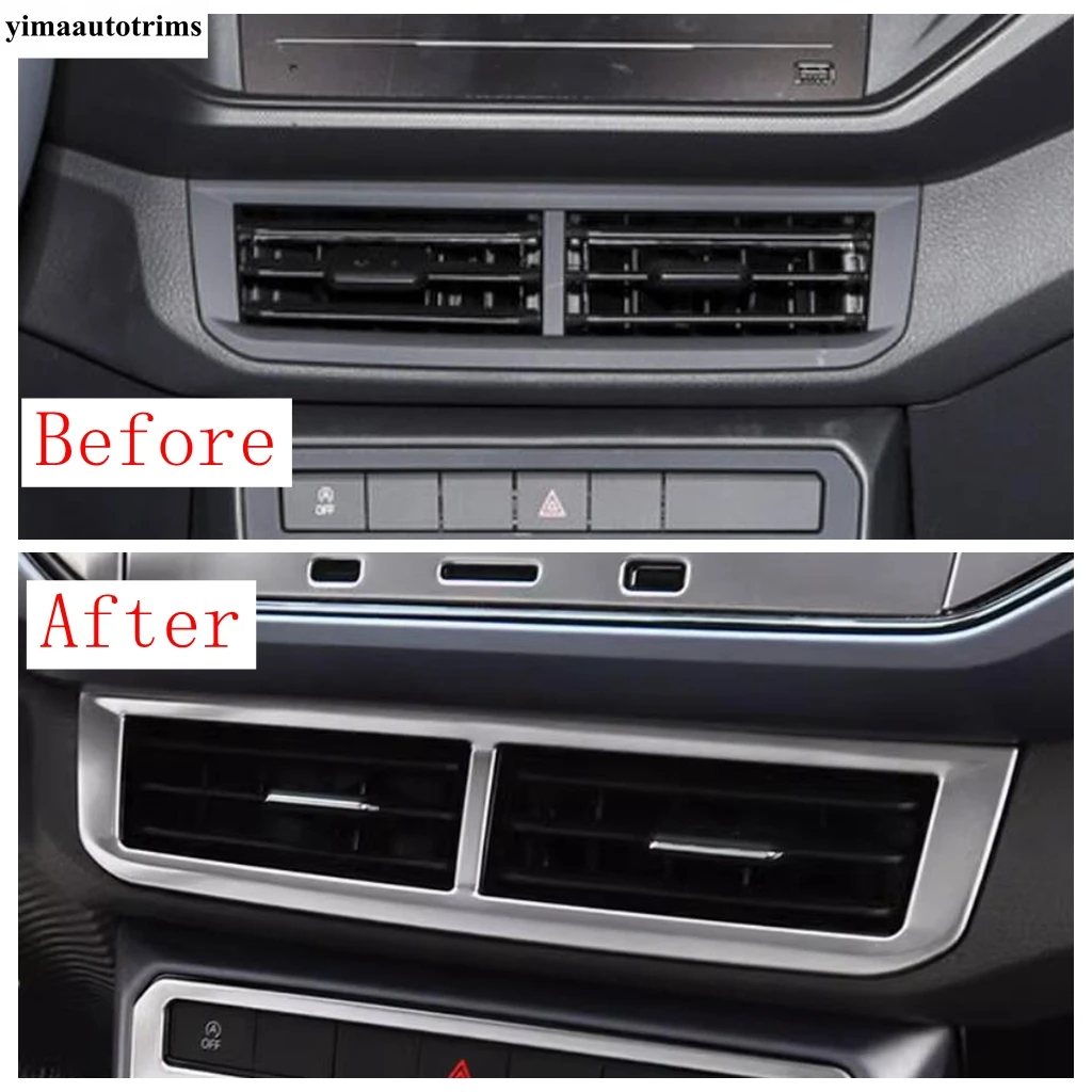 

Central Control Middle Air AC Vent Outlet Frame Decoration Trim Cover Accessories For Volkswagen VW T-cross Tcross 2018 - 2023