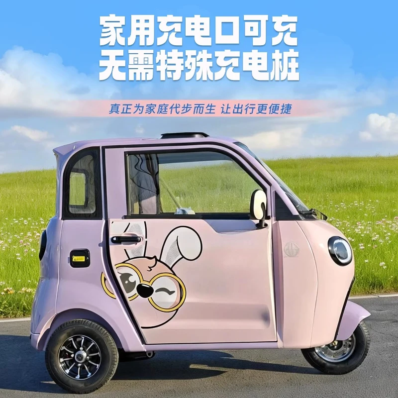 Fully enclosed electric tricycle household small women new energy elderly battery old man music
