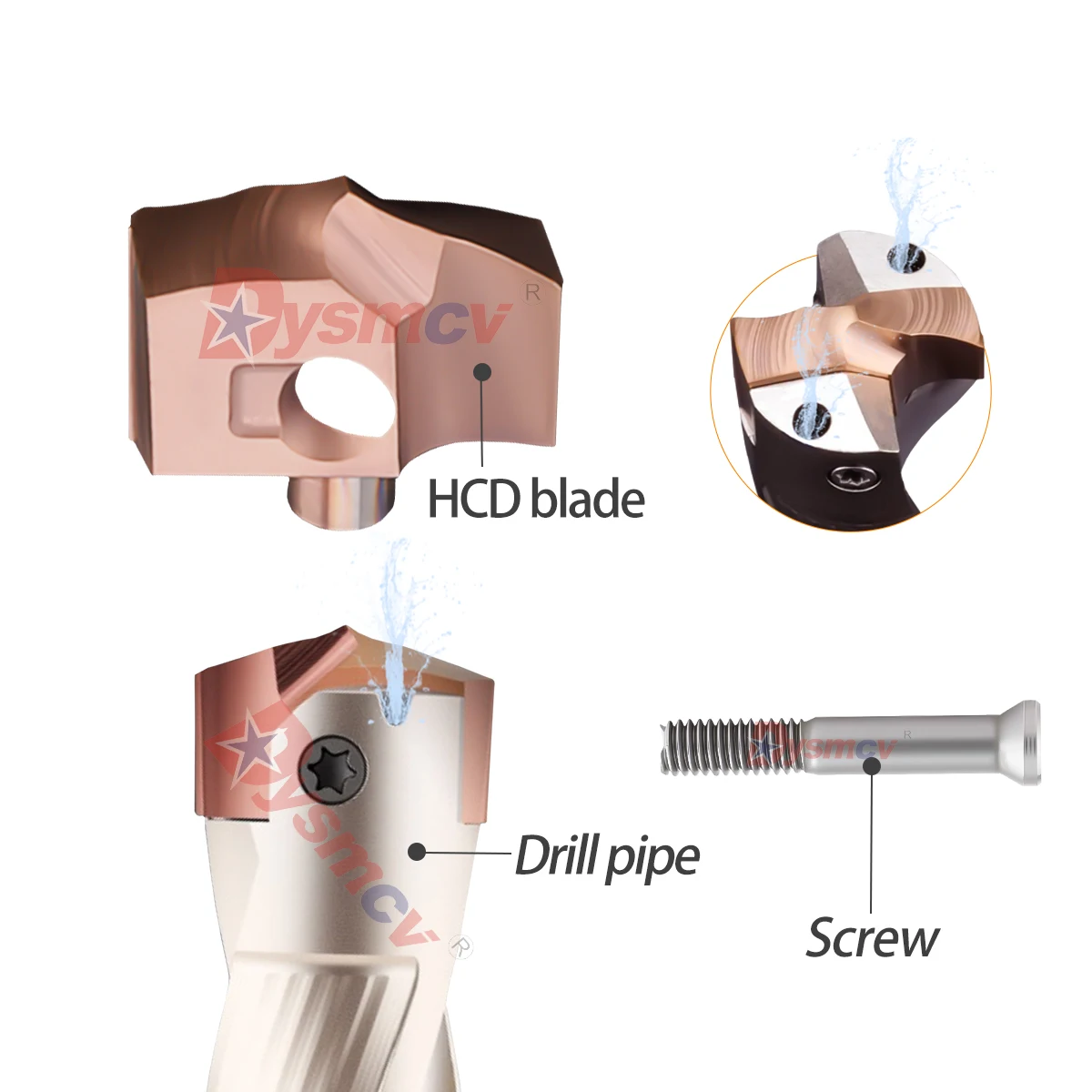 HCD Series Spade Drill Blade CNC Durable Deep Hole Drill Bit 10MM-25.9MM Spade Drills CNC Machining Center Crown Biamond Inserts