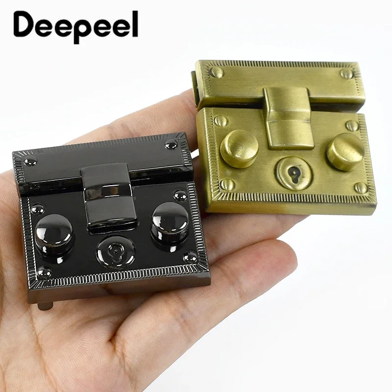 2/5Pcs 40X45mm Metal Bag Lock Buckles Handbag Closure Snap Clasps Purse Twist Turn Locks Replacement DIY Hardware Accessories